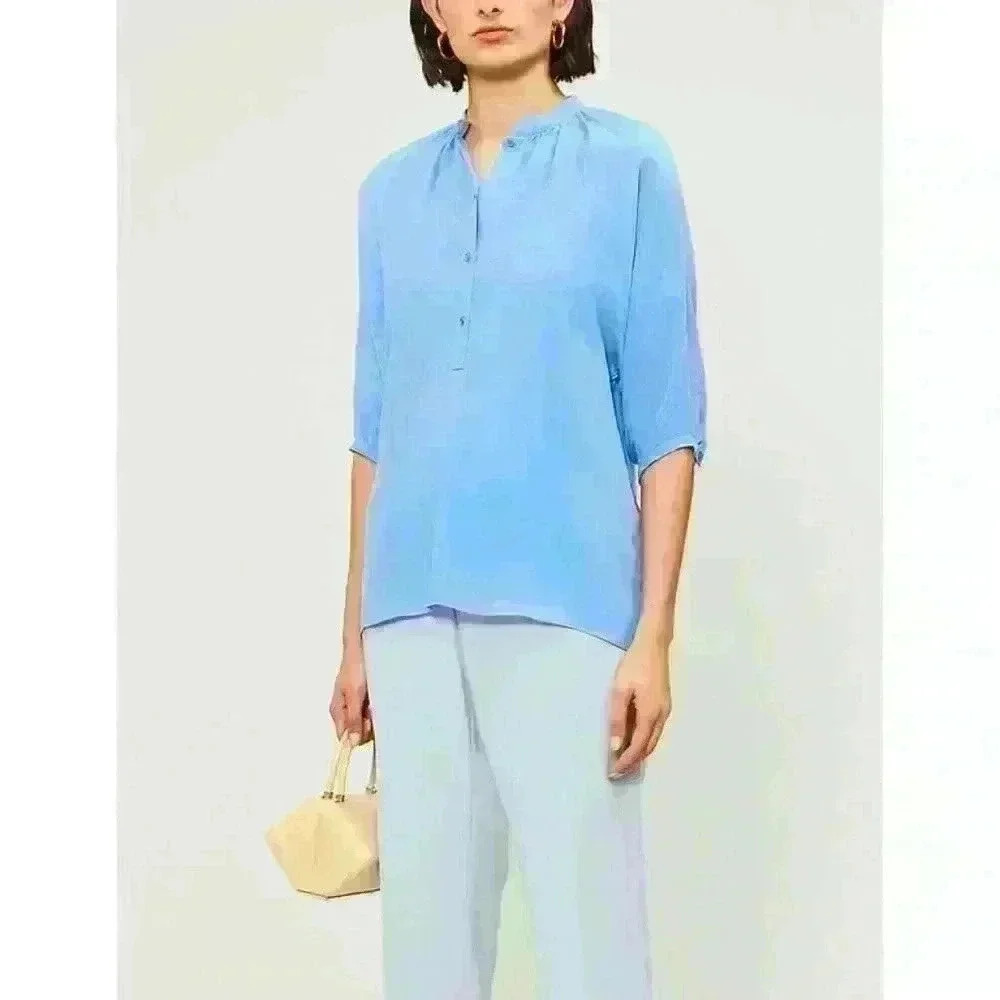 Maje Lua Lightweight Collarless Top - image 1